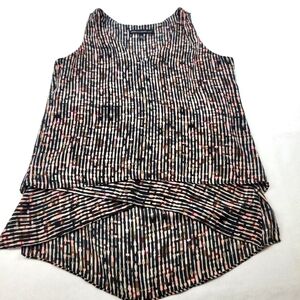 White House Black Market layered flowy side slit high low vneck tunic tank